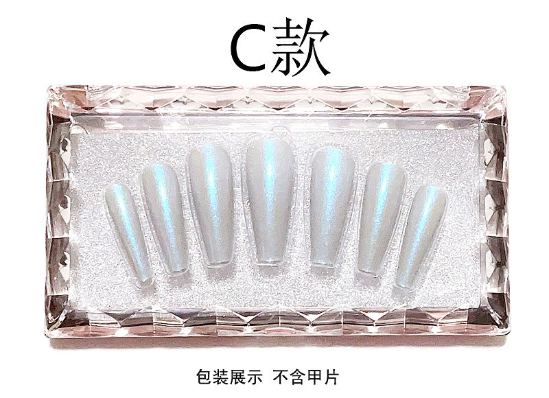 Fashion  nail 24 Pieces Wearable Nail Sticker Fake Fingernail Bag Foot Nail White Suit Transparent Tray Suction Plastic Packaging Box
