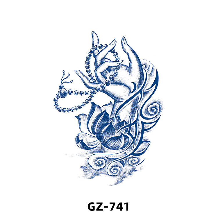 Free shipping Tattoo Cross-Border Herbal Semi-Permanent Tattoo Sticker Men's and Women's Waterproof Sweat-Proof Juice Half Sleeve Real-Proof Tattoo Letter Sticker Tattoo