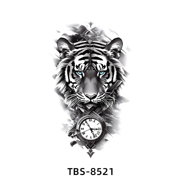 Free shipping Tattoo New Small Full Arm Tattoo Sticker Half Sleeve Tiger Lion Animal Arm Waterproof and Durable Cross-Border European and American Tattoo Sticker Paper
