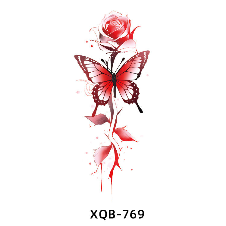 Free shipping Tattoo Factory Wholesale Small Full Arm Flower Tattoo Sticker Half Sleeve Waterproof Big Picture Men and Women Black and White, Colored Animal Tattoo Sticker Paper