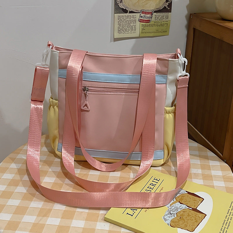 Dopamine Bag Free shipping Tattoo 2024 new high-value make-up bag ins dopamine college student fashion versatile shoulder messenger bag commuter bag