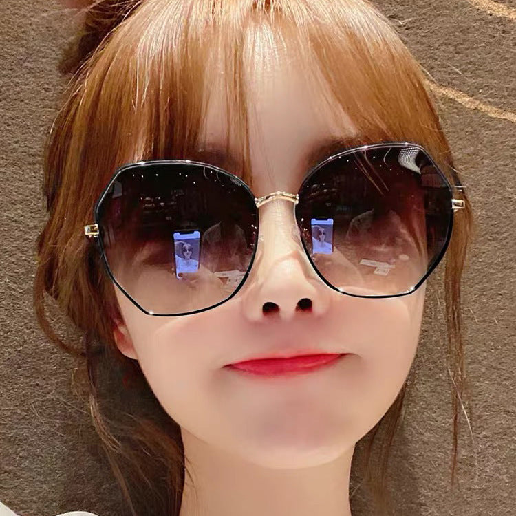 Women's fashion glasses2022新款偏光眼镜跨境女士墨镜韩版潮防紫外线ins太阳镜大脸显瘦