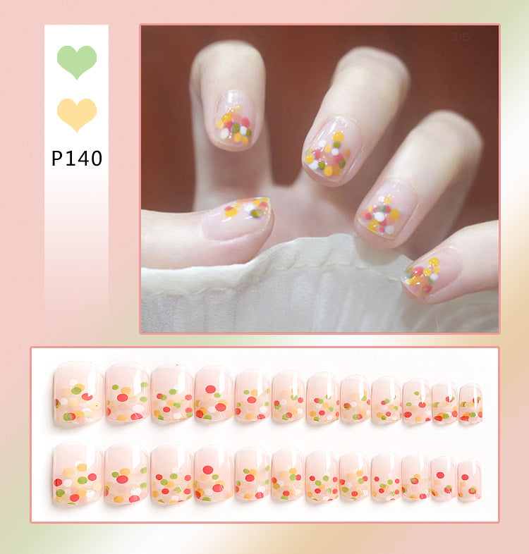 Fashion  nail Internet Celebrity Fake Nail Patch Wear Armor Finished Product Nail Tip Nail Stickers Removable Nail Patch Stall Supply Manufacturer