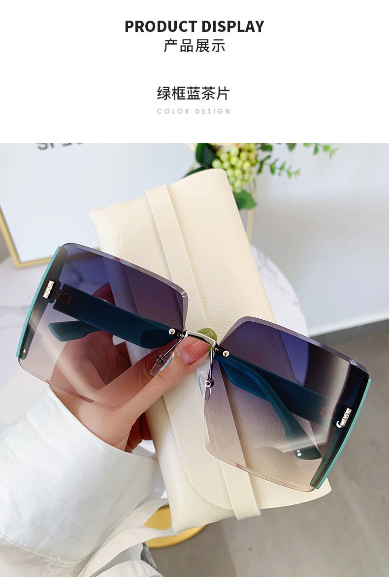 Women's fashion glasses 新款亮片抖音款女太阳镜潮小红书眼镜抄螺丝跨境旅游休闲墨镜