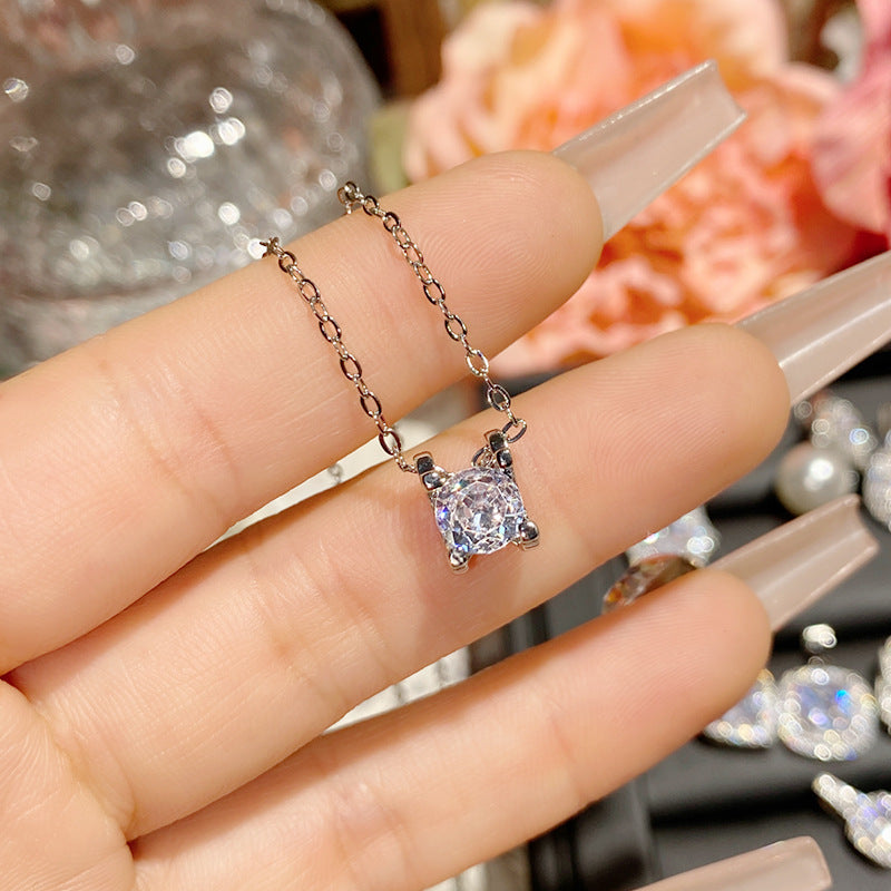 山茶原设新品百搭少女心设计 镀金八心八箭仿D色莫桑璀璨小巧吊坠