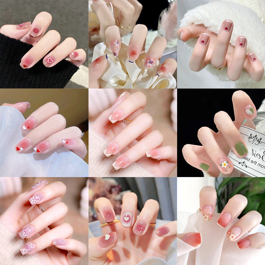 Fashion  nail Internet Celebrity Fake Nail Patch Wear Armor Finished Product Nail Tip Nail Stickers Removable Nail Patch Stall Supply Manufacturer