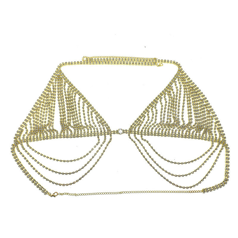 Fashion jewelry Amazon new exaggerated sexy rhinestone body chain fashion stage party dress beauty body chain