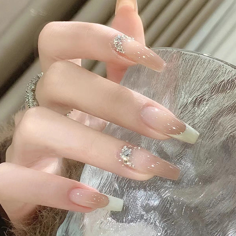 星河晚枫穿戴甲钻款指甲贴片渐变美甲片法式假指甲美甲贴片成品甲