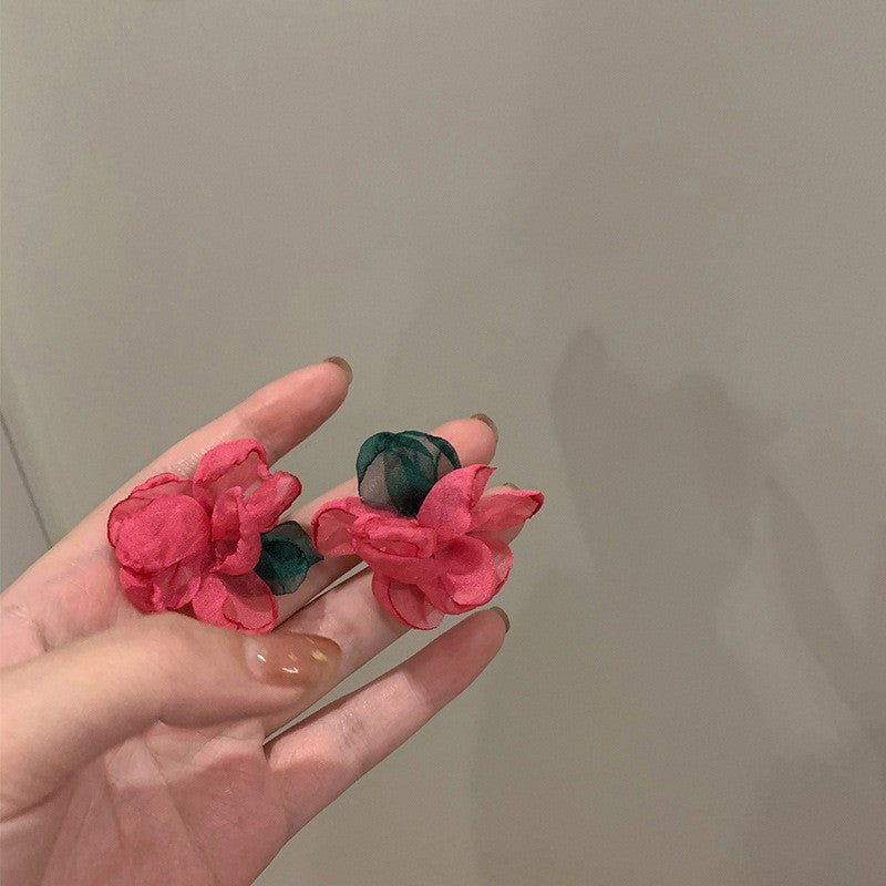 珠宝首饰黄色花朵耳环个性夸张耳钉耳坠新款度假旅游耳饰批发