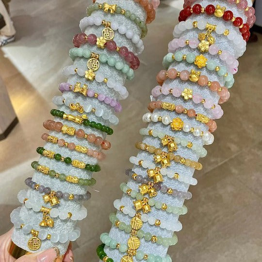 珠宝首饰新中式猫眼石手工串珠手链甜美小清新手串小众高级感百搭手饰批发