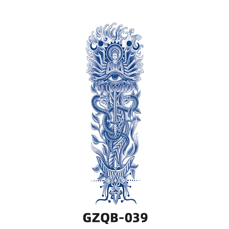 Free shipping Tattoo Factory in Stock Wholesale Herbal Juice Full Arm Tattoo Sticker Waterproof Sweat-Proof Imitation Tattoo Semi Permanent Tattoo Sticker