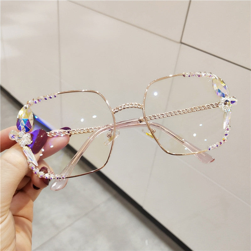 Women's fashion glasses 跨境款抗防蓝光防疲劳眼镜女电脑护目平面无度数玩手机保护眼睛