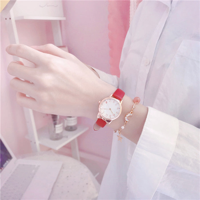 Fashion women's watchNew Ins Women's Watch Lovely Female Student Quartz Watch Xingyue Bracelet Watch Combination Suit Generation