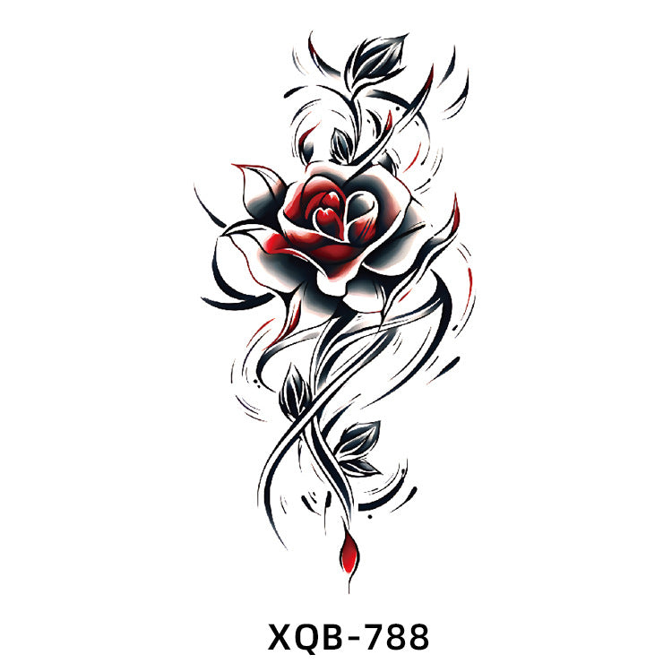 Free shipping Tattoo Factory Wholesale Small Full Arm Flower Tattoo Sticker Half Sleeve Waterproof Big Picture Men and Women Black and White, Colored Animal Tattoo Sticker Paper