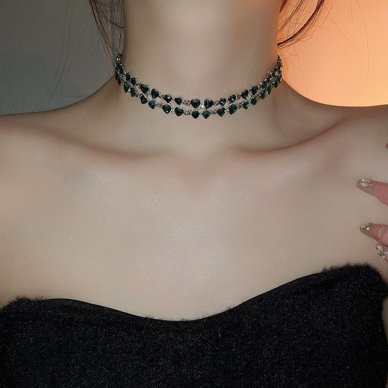Diamond  jewelry Oval necklace Fashion high touch collarbone chain niche design high-cold-wind styl  necklaces