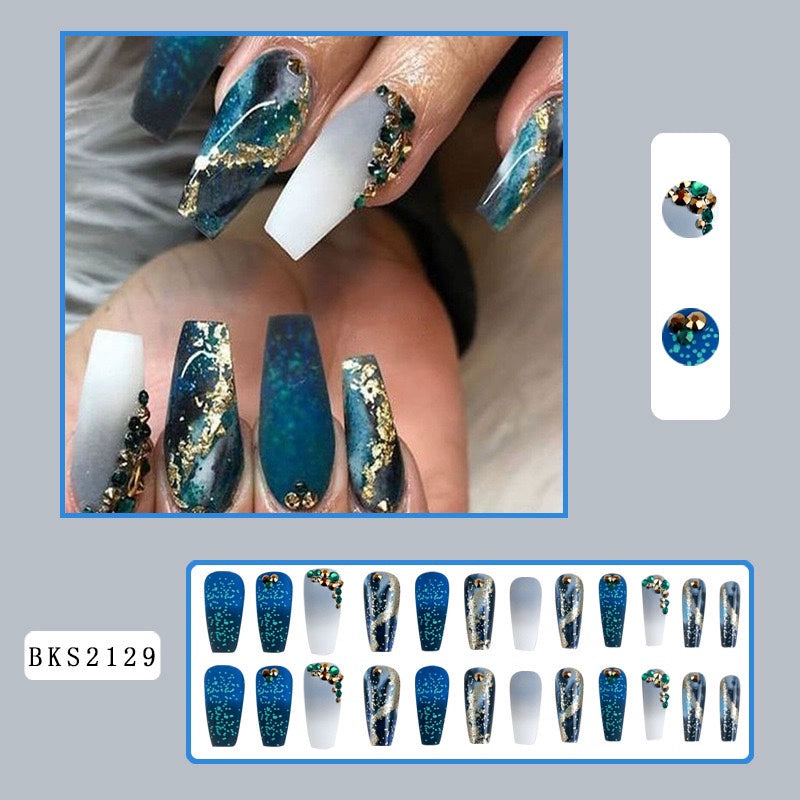 (Hand made nail) Kardashian, European and American Spicy Girl, Little Red Book, Dark Super Long, Internet Celebrity Cross border Nail Art, Detachable and Reusable Nail