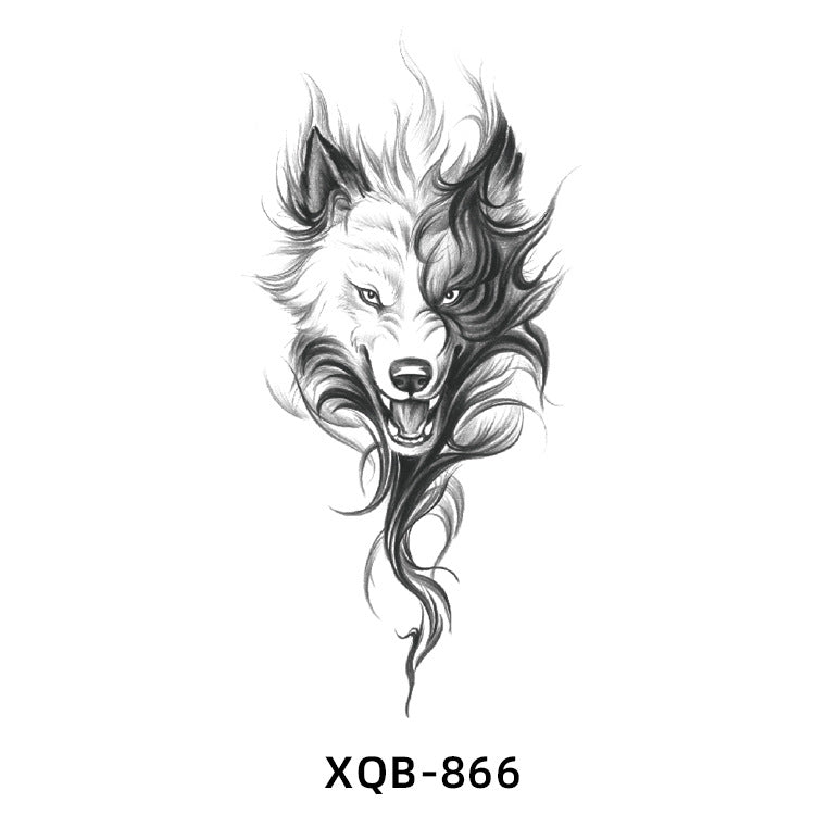 Free shipping Tattoo Small Full Arm Animal Tattoo Tattoo Sticker Half Sleeve Simulation Waterproof Black and White, Colored Flower Men and Women Tattoo Sticker Paper Wholesale