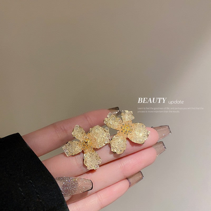 银针珍珠爱心花朵耳环韩国东大门时尚耳钉个性气质简约耳饰批发女