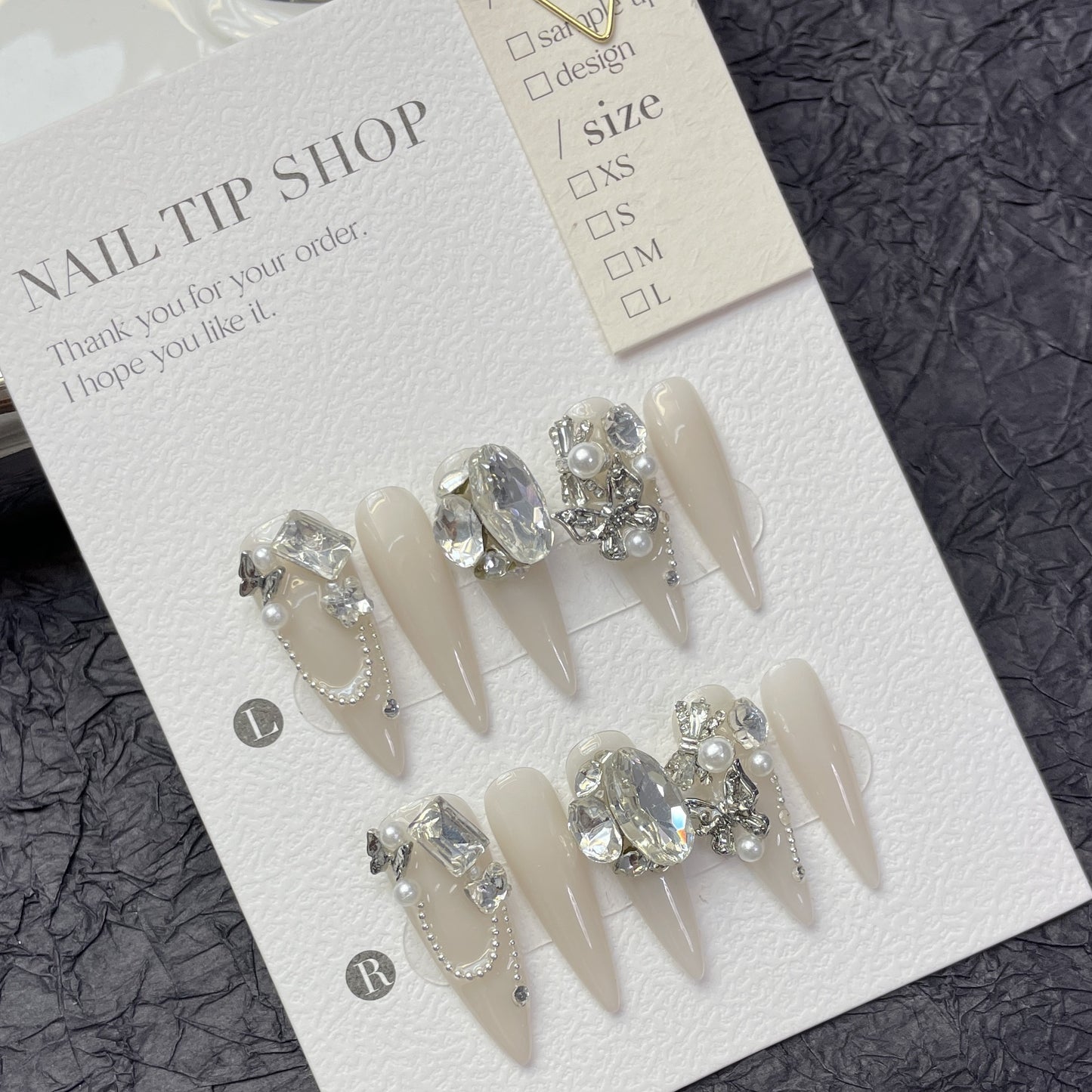 (Hand-Made Nail) Big Diamond Flash Full Diamond Nail Pigeon Bridal Wedding Nail High-Grade Light Luxury Egg Handmade Wear Nail Factory Straight Hair
