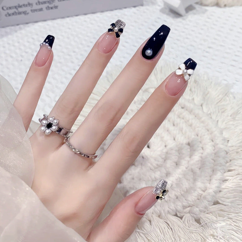 Fashion  nail Autumn and Winter Classic Style Minimalist Bowknot Finished Nail Beauty Wear Fake Nails Removable Nail Tip Wear Armor X97