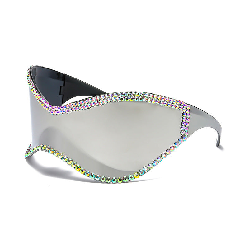Women's fashion glasses 新款亮片抖音款女太阳镜潮小红书眼镜抄螺丝跨境旅游休闲墨镜