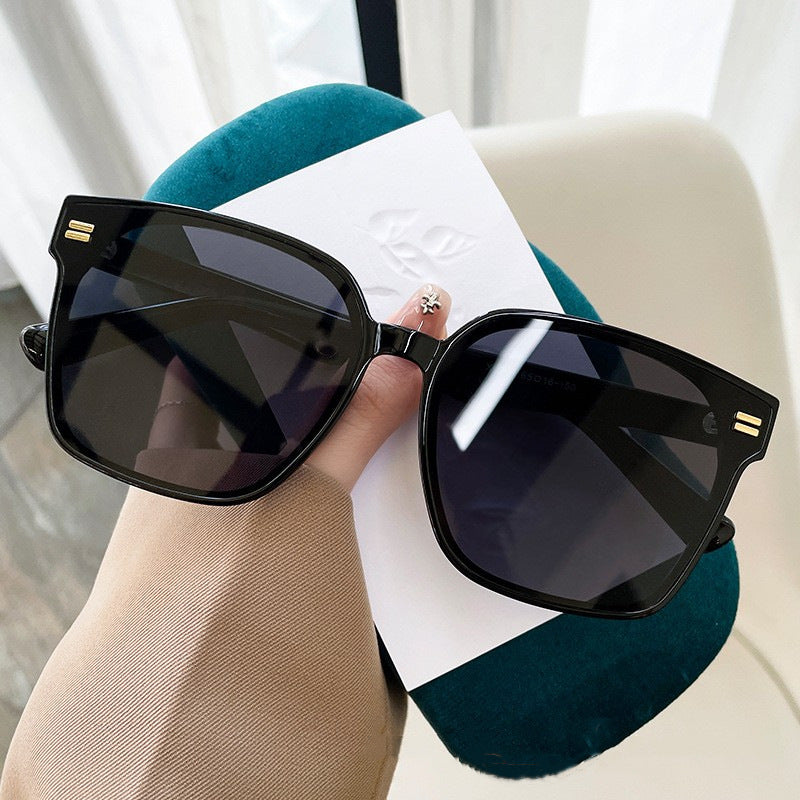2024 New Mi Nail Square Large Frame High end Sunglasses with Small Red Book, Skinny Appearance, Sunshade for Men and Women Sunglasses Trend