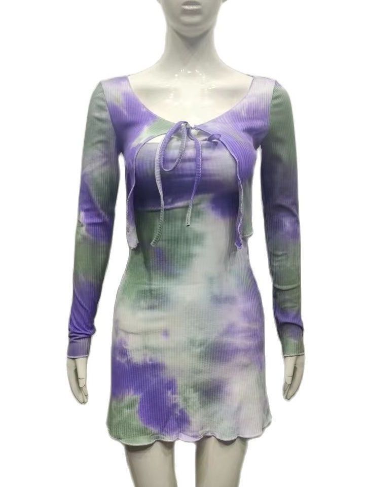 Fashion women's wear  New Fall Women's Clothing Ins Knotted Short Outerwear Bra Top Waist-Tight Hip-Wrapped Dress Suit