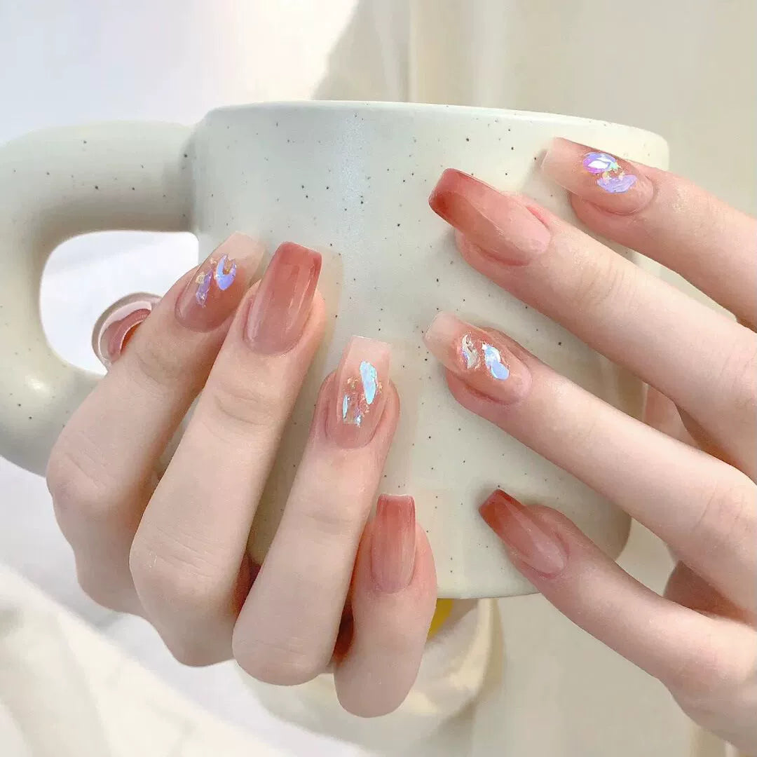 (Hand-made nail) French nail armor long black small fragrance simple white high-grade sense nail piece bride pregnant woman finished product.