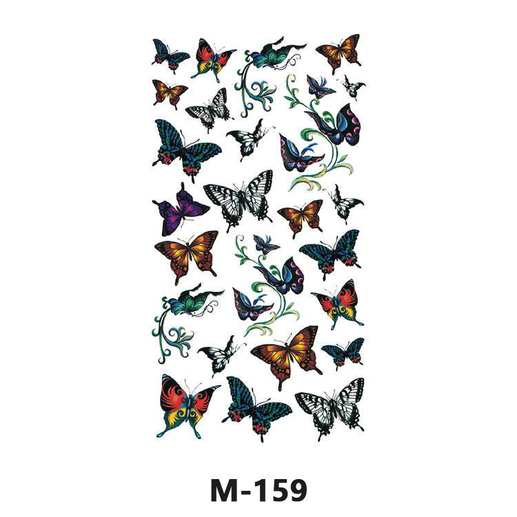 Free shipping Tattoo Sticker Tattoo Tattoo Sticker Simulation English Tattoo Sticker Paper Flower Colorized Butterfly Water Transfer Sticker Sweatproof and Waterproof Wholesale