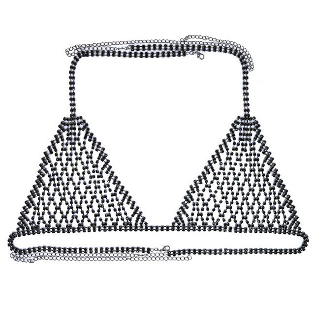 Fashion jewelry Europe and the United States cross-border explosions body chain exaggerated rhinestone bikini chest chain underwear sexy nightclub style body chain