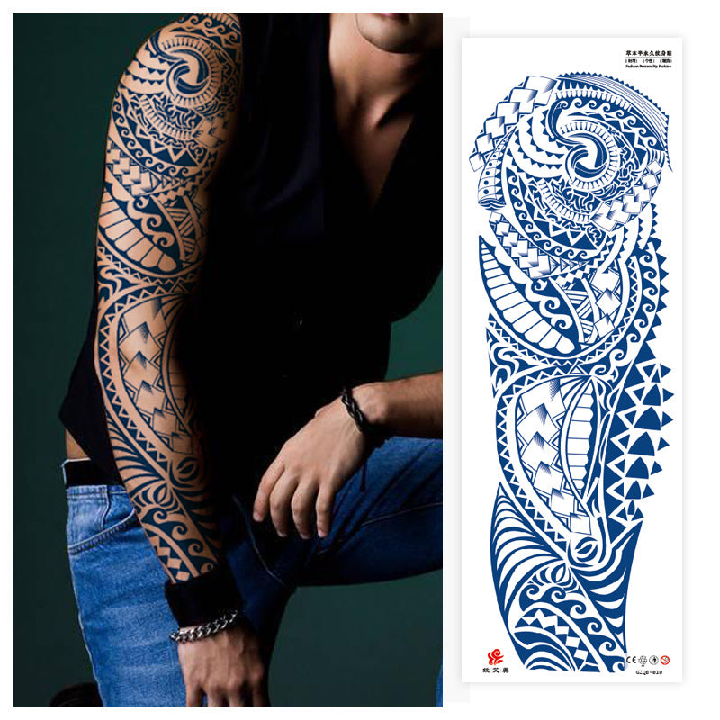 Free shipping Tattoo Factory in Stock Wholesale Herbal Juice Full Arm Tattoo Sticker Waterproof Sweat-Proof Imitation Tattoo Semi Permanent Tattoo Sticker