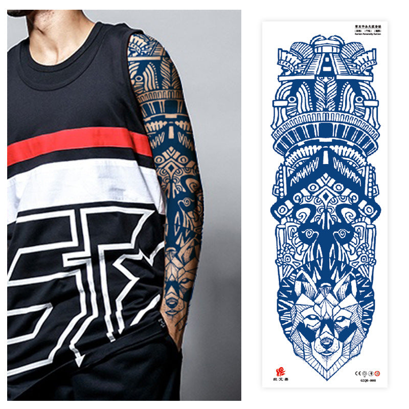 Free shipping Tattoo Factory in Stock Wholesale Herbal Juice Full Arm Tattoo Sticker Waterproof Sweat-Proof Imitation Tattoo Semi Permanent Tattoo Sticker