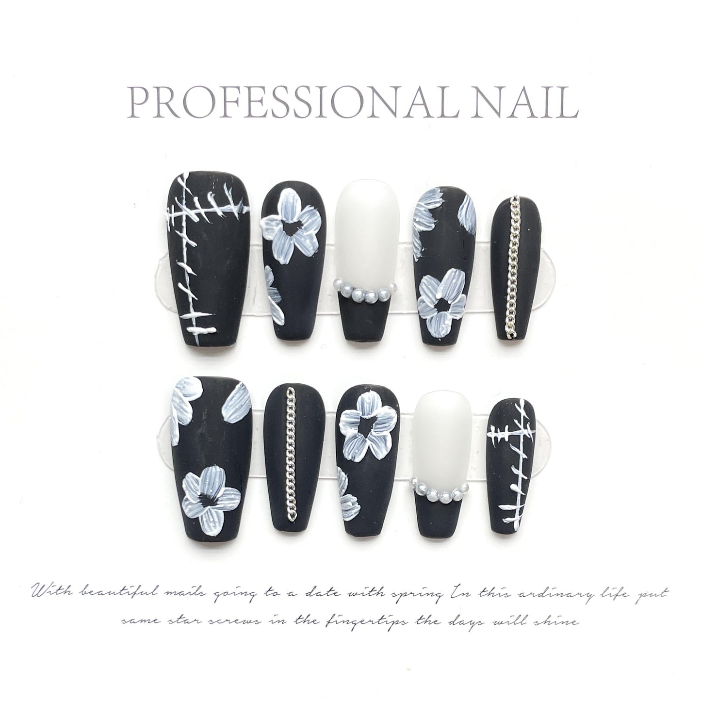 (reusable nail)Original real hand wearing Princess Jia French long gentle romantic manicure nail patch wholesale