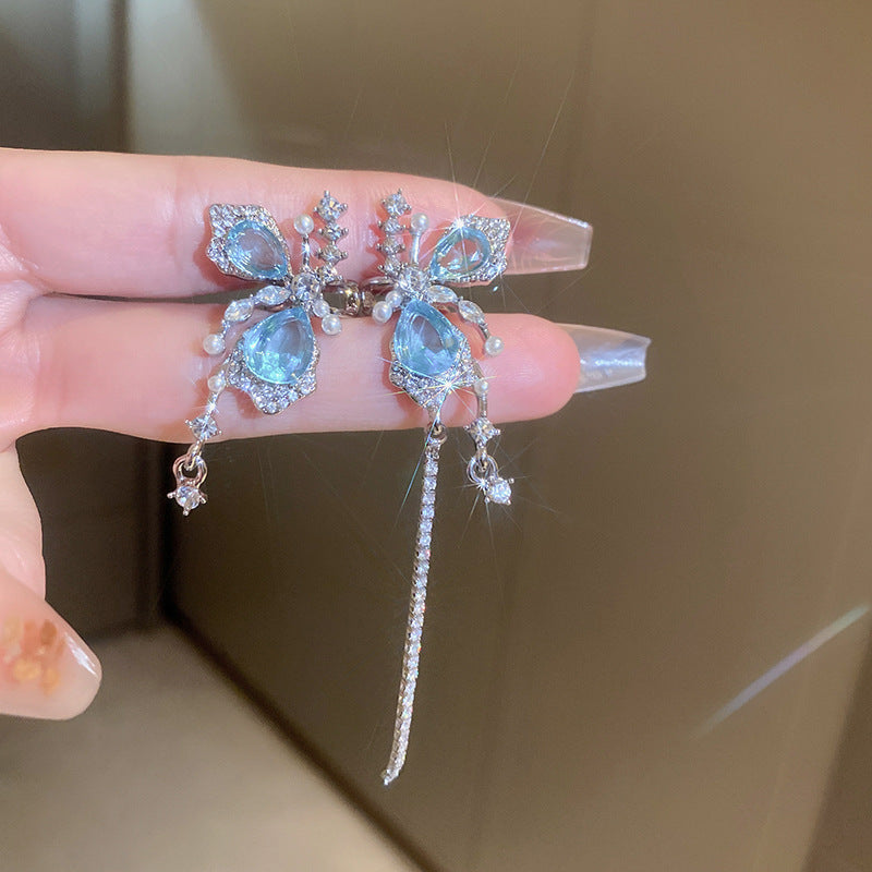银色三层几何流苏耳夹小众时尚冷淡风耳环轻奢百搭高级感耳饰批发