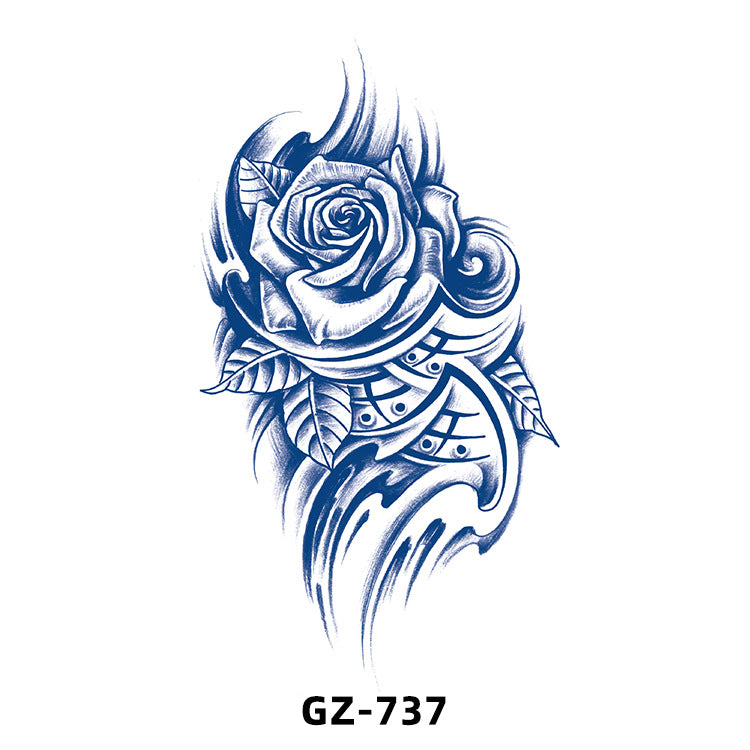 Free shipping Tattoo Cross-Border Herbal Semi-Permanent Tattoo Sticker Men's and Women's Waterproof Sweat-Proof Juice Half Sleeve Real-Proof Tattoo Letter Sticker Tattoo