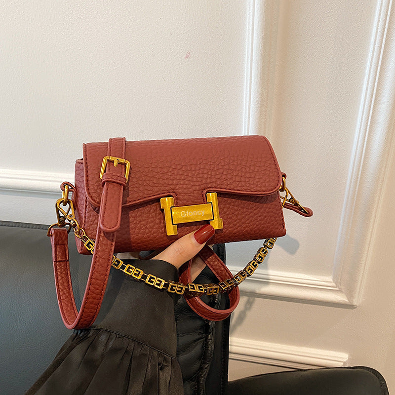 Dopamine Bag Free shipping Tattoo Popular popular small bag women's 2024 summer new fashionable solid color oblique span small square bag chain single shoulder portable women's bag