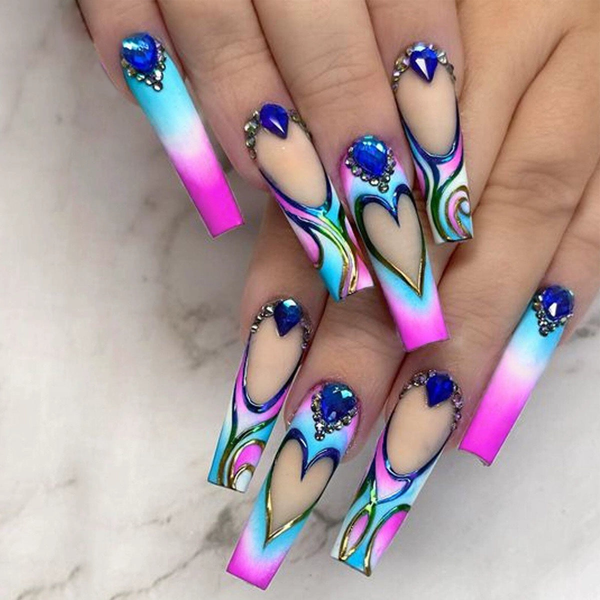(Hand made nail) Kardashian, European and American Spicy Girl, Little Red Book, Dark Super Long, Internet Celebrity Cross border Nail Art, Detachable and Reusable Nail