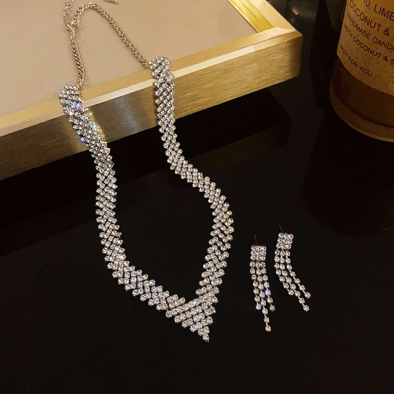 镶钻水滴几何项链女欧美小众时尚设计感锁骨链高级感百搭饰品批发