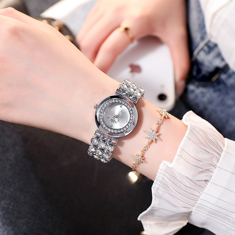 Women's fashion watch rhinestone small dial smooth quartz watch leisure simple temperament watch