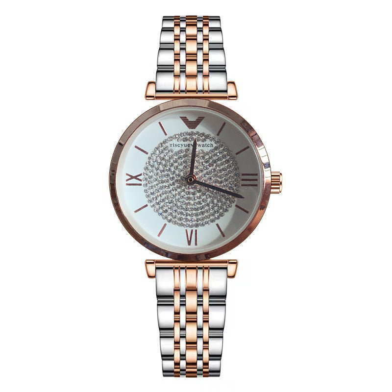 Fashion women's watchRuishi Kaiqi New Starry Women's Watch Good-looking Steel Belt Ultra-Thin Fashion Student Waterproof Quartz Watch