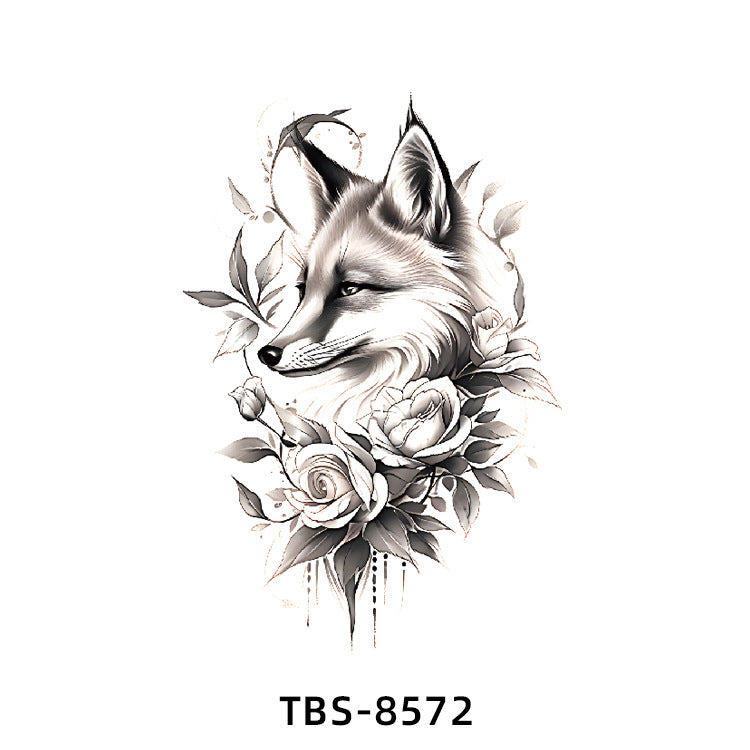 Free shipping Tattoo In Stock Wholesale Small Full Arm Tattoo Sticker Waterproof Sweatproof Animal Color Half Sleeve Arm Flower Tattoo Sticker Paper Tattoo