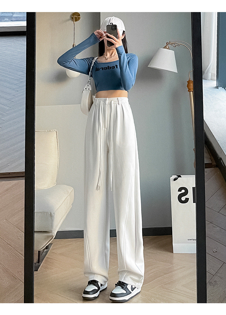 Fashion women's wear New American Style Narrow Banana Pants Women's High Waist Drooping Sports Trousers 2023 Spring and Autumn Straight Casual Pants Wide Leg Pants