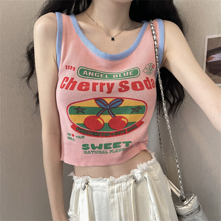 Dopamine tops Free shipping Tattoo Pink suspender small vest women's summer sleeveless outer wear vest wide shoulder strap cover breasts sweet dopamine jazz top
