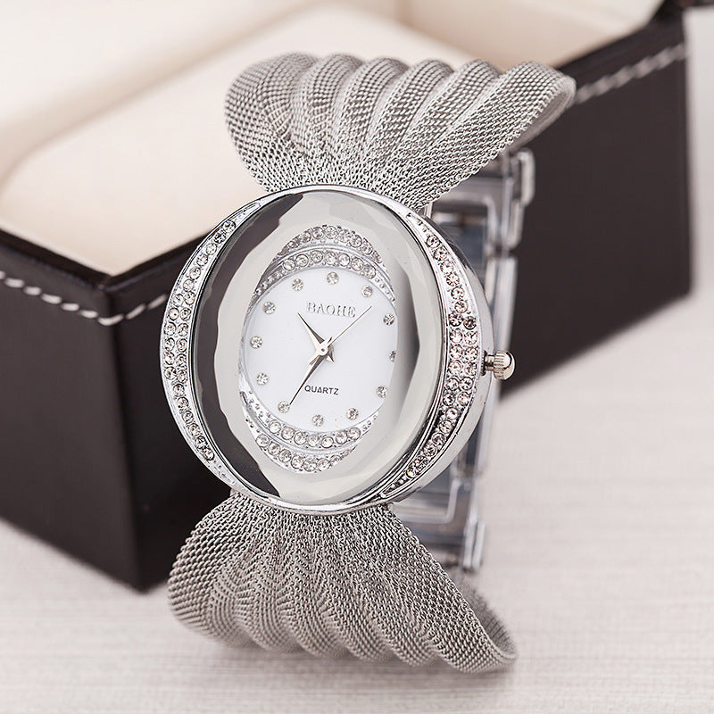 Fashion women's watchCross-Border AliExpress Fashion Mesh Strap Women's Quartz Watch European and American Fashion Butterfly Mesh Belt Women's Watch Wholesale