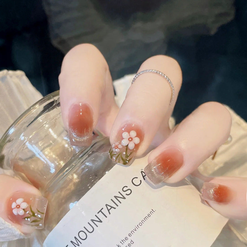 Fashion  nail Blush Little Flowers Wear Armor Nail Patch Nail Sticker Nail Stickers Fake Nails Wear Nail Stickers A9
