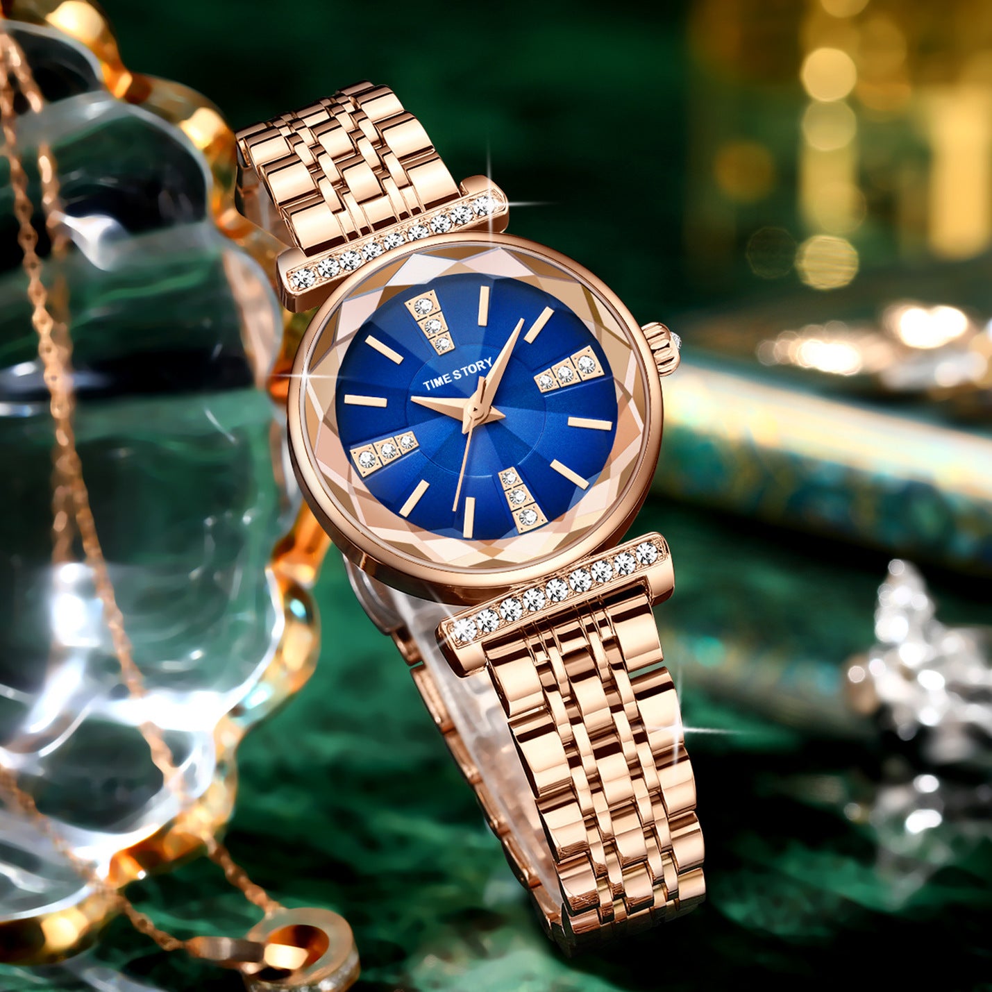 Fashion women's watchSOURCE Factory Straight Hair Ocean Heart Watch Waterproof Quartz Watch Tik Tok Live Stream Women's Watch Women's Watch