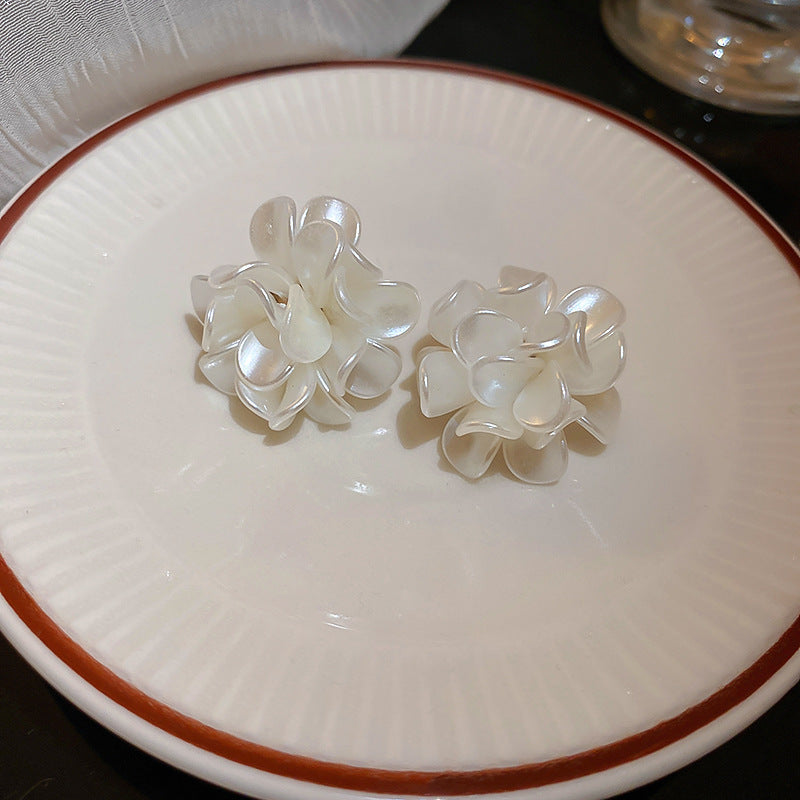 珠宝首饰栀子花开_银针立体花朵耳钉气质森系耳饰春夏超仙甜美耳环批发女