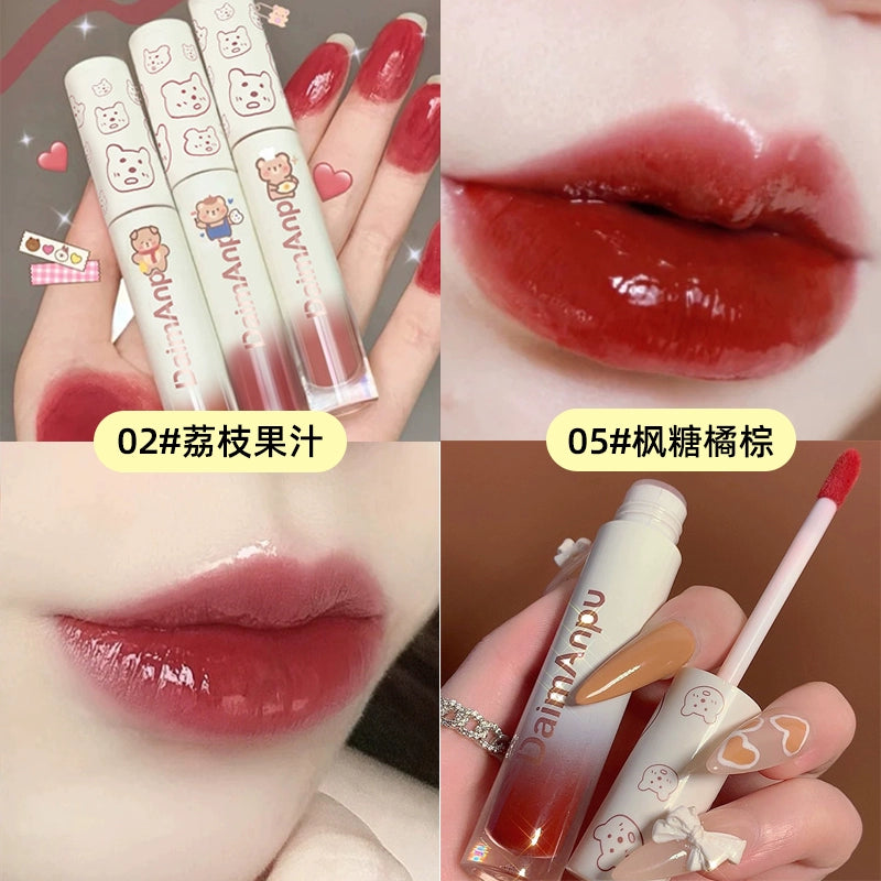 小熊口红唇釉镜面水光玻璃唇蜜持久不掉色沾杯学生显白流行嘟嘟唇口红