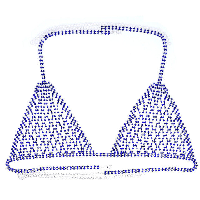 Fashion jewelry Europe and the United States cross-border explosions body chain exaggerated rhinestone bikini chest chain underwear sexy nightclub style body chain
