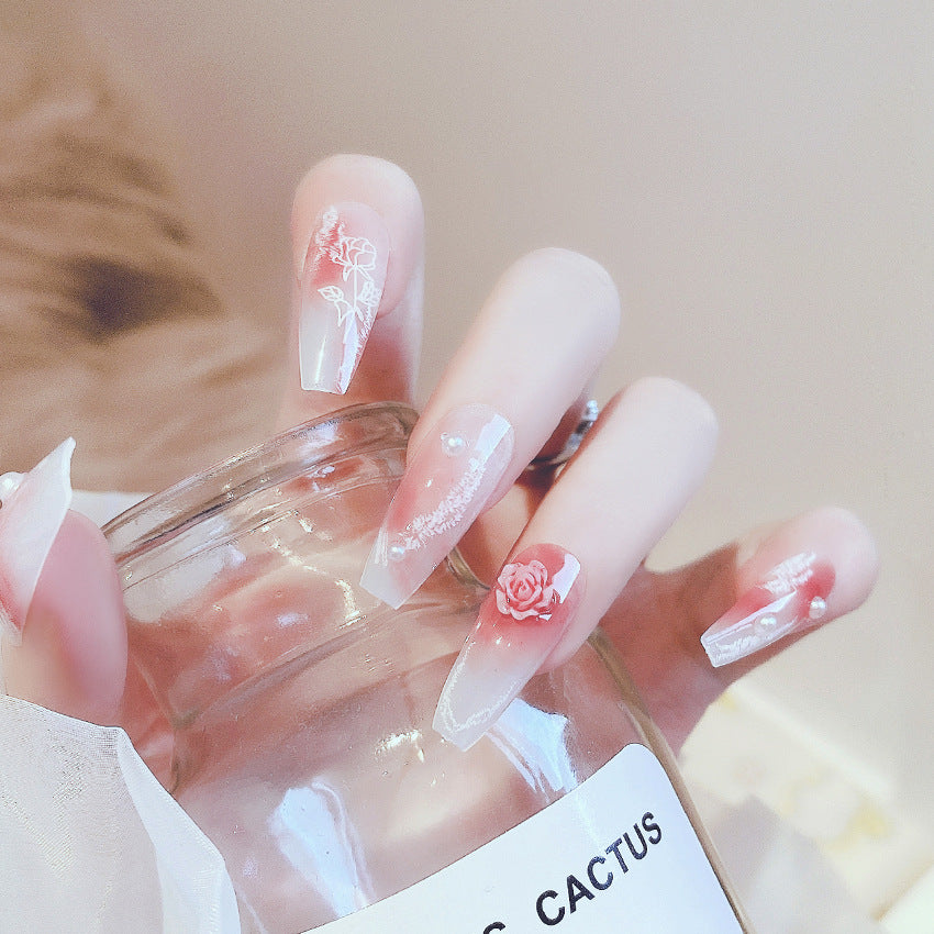 Fashion  nail Internet Celebrity Wearing Nail Art Rendering Fake Nail Patch Detachable Wearing Nail Wholesale 24 Pieces Nail Stickers X73